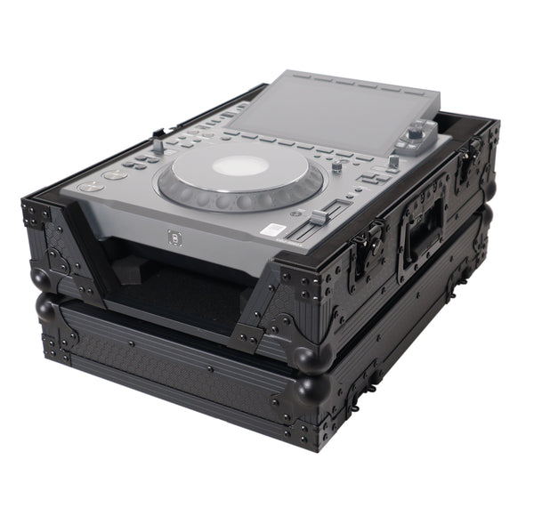 Black ATA Flight Case for AlphaTheta CDJ-3000X Pioneer CDJ-3000 DJ Media Player with Heavy-Duty Protection