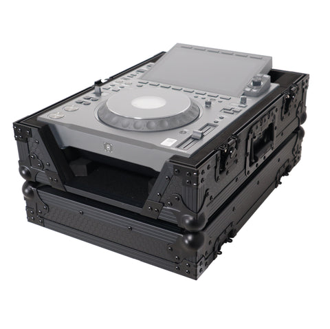 Black ATA Flight Case for AlphaTheta CDJ-3000X Pioneer CDJ-3000 DJ Media Player with Heavy-Duty Protection
