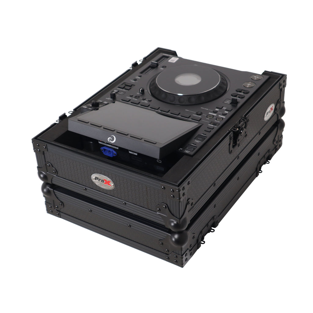 Black ATA Flight Case for AlphaTheta CDJ-3000X Pioneer CDJ-3000 DJ Media Player with Heavy-Duty Protection