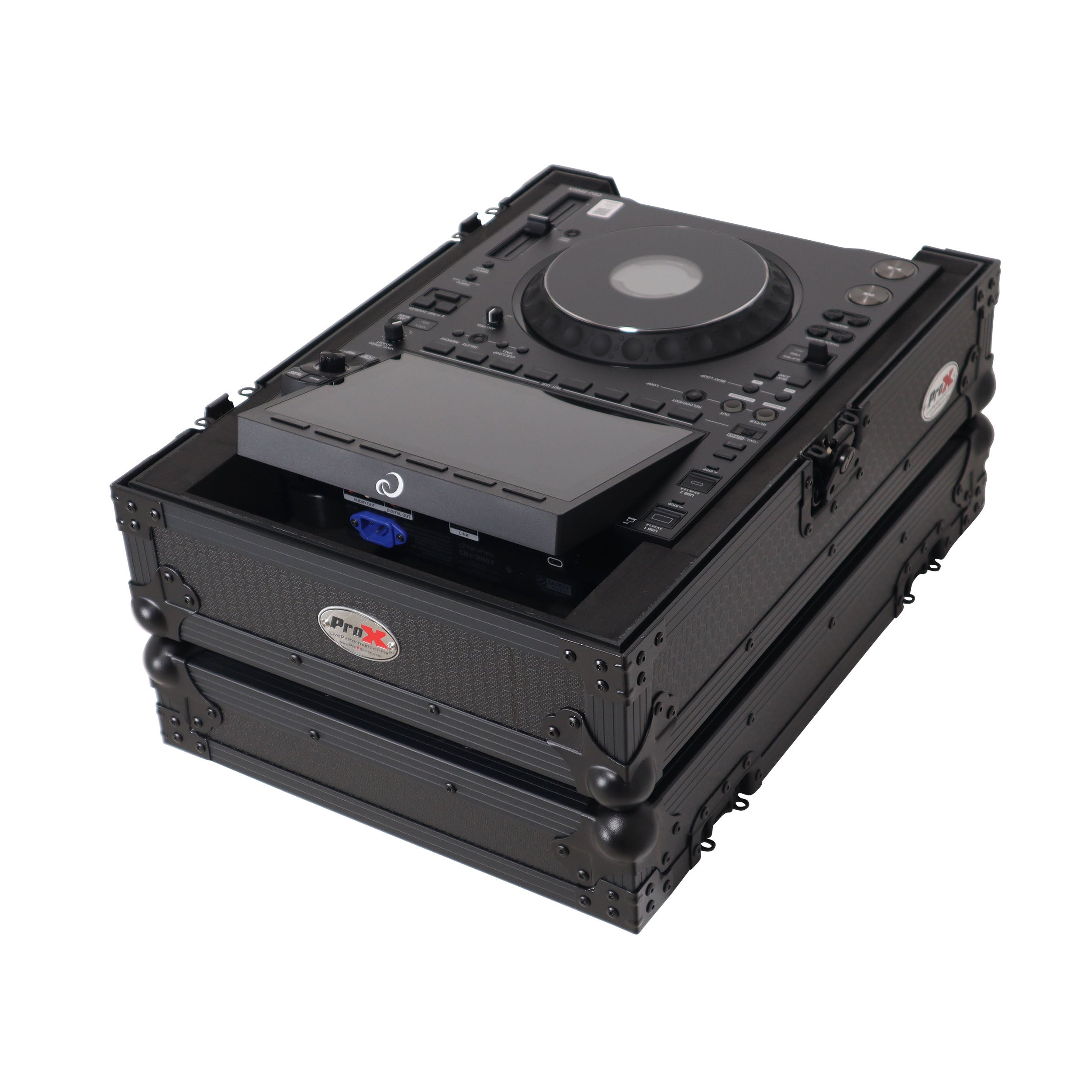 Black ATA Flight Case for AlphaTheta CDJ-3000X Pioneer CDJ-3000 DJ Media Player with Heavy-Duty Protection