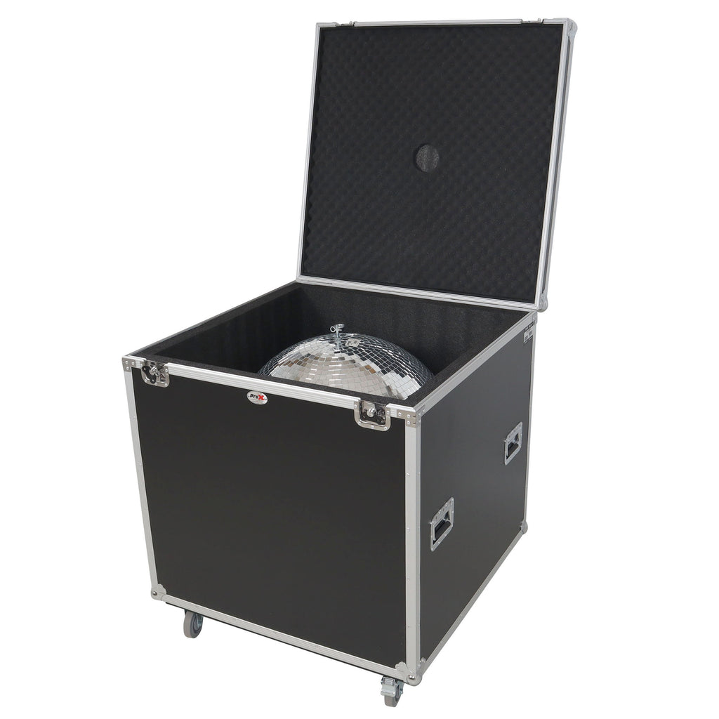 30" Mirror Ball Flight Road Case with wheels and Stay open hinge door