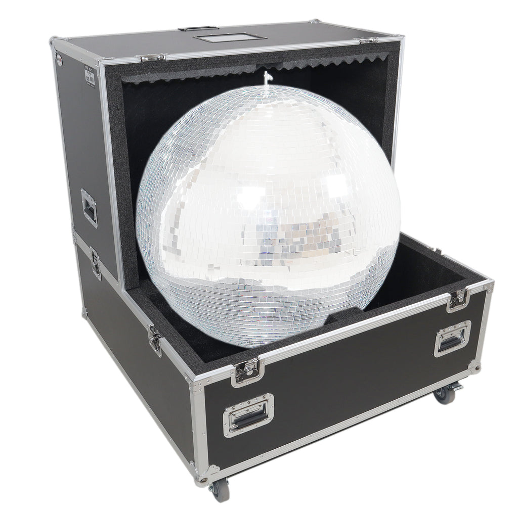 36" Mirror Ball Flight Road Case with wheels and two removable top cover