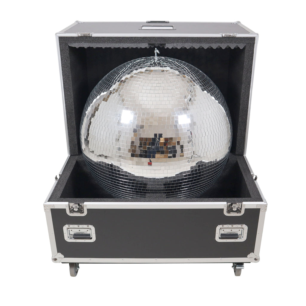 36" Mirror Ball Flight Road Case with wheels and two removable top cover