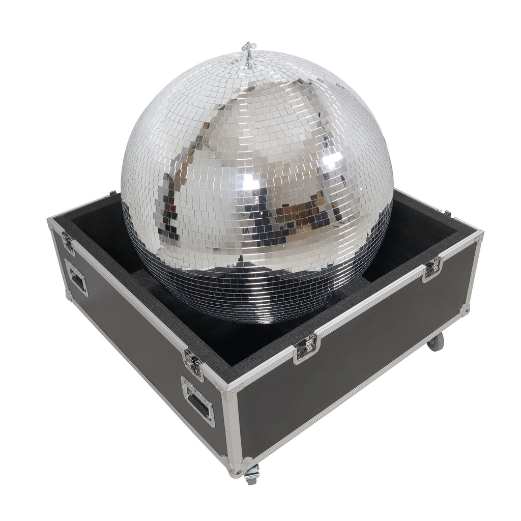 36" Mirror Ball Flight Road Case with wheels and two removable top cover