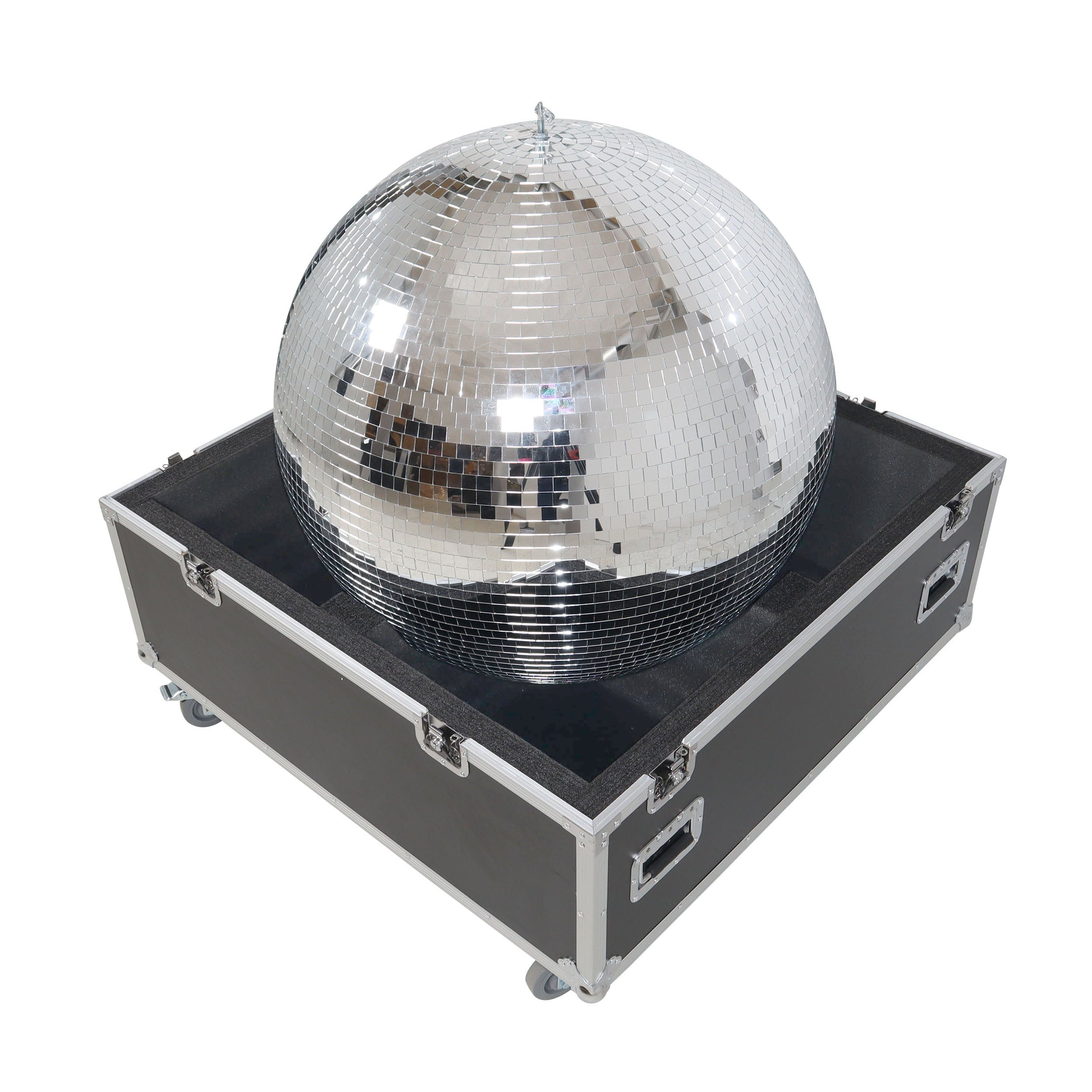 40" Mirror Ball Flight Road Case with wheels and two removable top cover