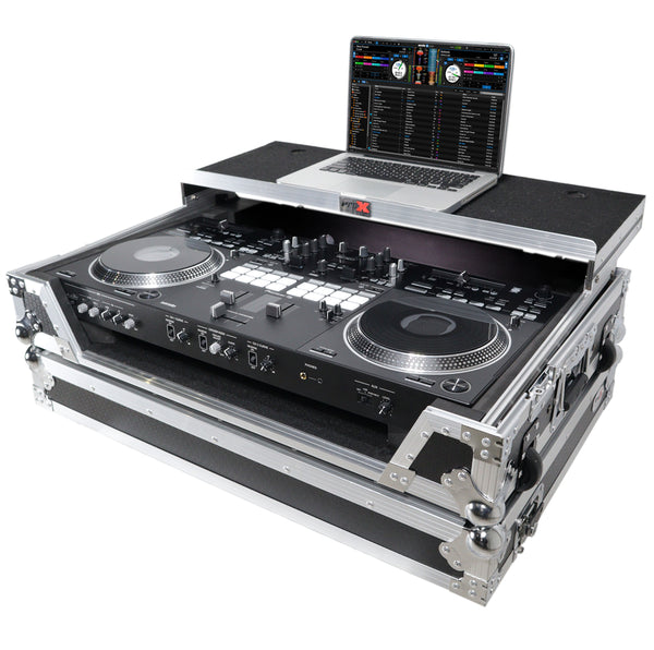 ATA Style Flight Case for Pioneer DDJ-REV7 DJ Controller with Laptop Shelf Wheels and 1U Rackspace