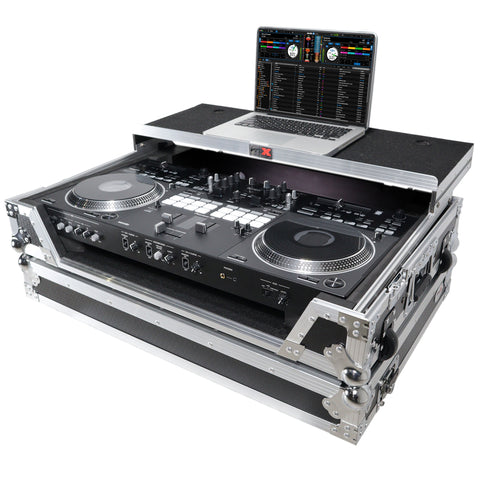 ATA Style Flight Case for Pioneer DDJ-REV7 DJ Controller with Laptop Shelf Wheels and 1U Rackspace