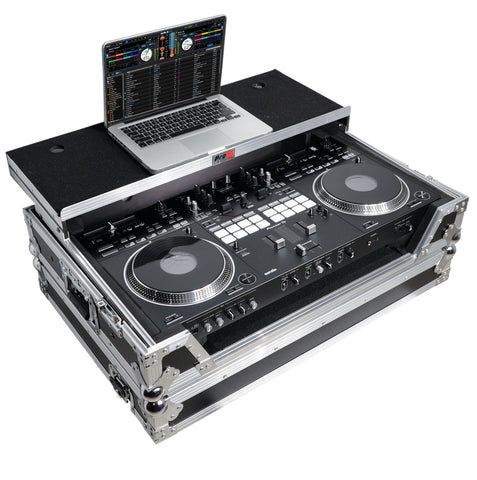ATA Style Flight Case for Pioneer DDJ-REV7 DJ Controller with Laptop Shelf Wheels and 1U Rackspace