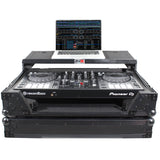 Flight Case For Pioneer DDJ-800 Digital Controller W-Sliding Laptop Shelf and Wheels &1U; Rackspace -Black on Black