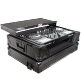 Flight Case For Pioneer DDJ-800 Digital Controller W-Sliding Laptop Shelf and Wheels &1U; Rackspace -Black on Black
