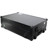 Flight Case For Pioneer DDJ-800 Digital Controller W-Sliding Laptop Shelf and Wheels &1U; Rackspace -Black on Black