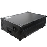 Flight Case For Pioneer DDJ-800 Digital Controller W-Sliding Laptop Shelf and Wheels &1U; Rackspace -Black on Black
