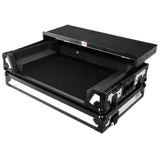 ATA Flight Style Road Case For Pioneer DDJ-FLX10 or DDJ-GRV6 with Laptop Shelf 1U Rack Space and Wheels White Black Finish