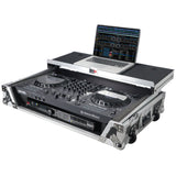 ATA Flight Case for Pioneer DDJ-FLX6 GT DJ Controller with Laptop Shelf 1U Rack Space and Wheels