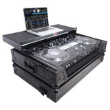 ATA Style Flight Case for Pioneer DDJ-REV7 DJ Controller with Laptop Shelf Wheels and 1U Rackspace Black Finish