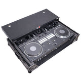 ATA Style Flight Case for Pioneer DDJ-REV7 DJ Controller with Laptop Shelf Wheels and 1U Rackspace Black Finish