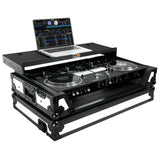 ATA Flight Case for Pioneer DDJ-REV7 DJ Controller with Laptop Shelf 1U Rack Space and Wheels - White Black