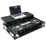ATA Flight Case for Pioneer DDJ-REV7 DJ Controller with Laptop Shelf 1U Rack Space and Wheels - White Black