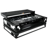 ATA Flight Case for Pioneer DDJ-REV7 DJ Controller with Laptop Shelf 1U Rack Space and Wheels - White Black
