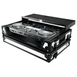 ATA Flight Case for Pioneer DDJ-REV7 DJ Controller with Laptop Shelf 1U Rack Space and Wheels - White Black