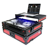 ATA Flight Case For Pioneer DDJ-SR2 DJ Controller with Laptop Shelf and LED - Black Red