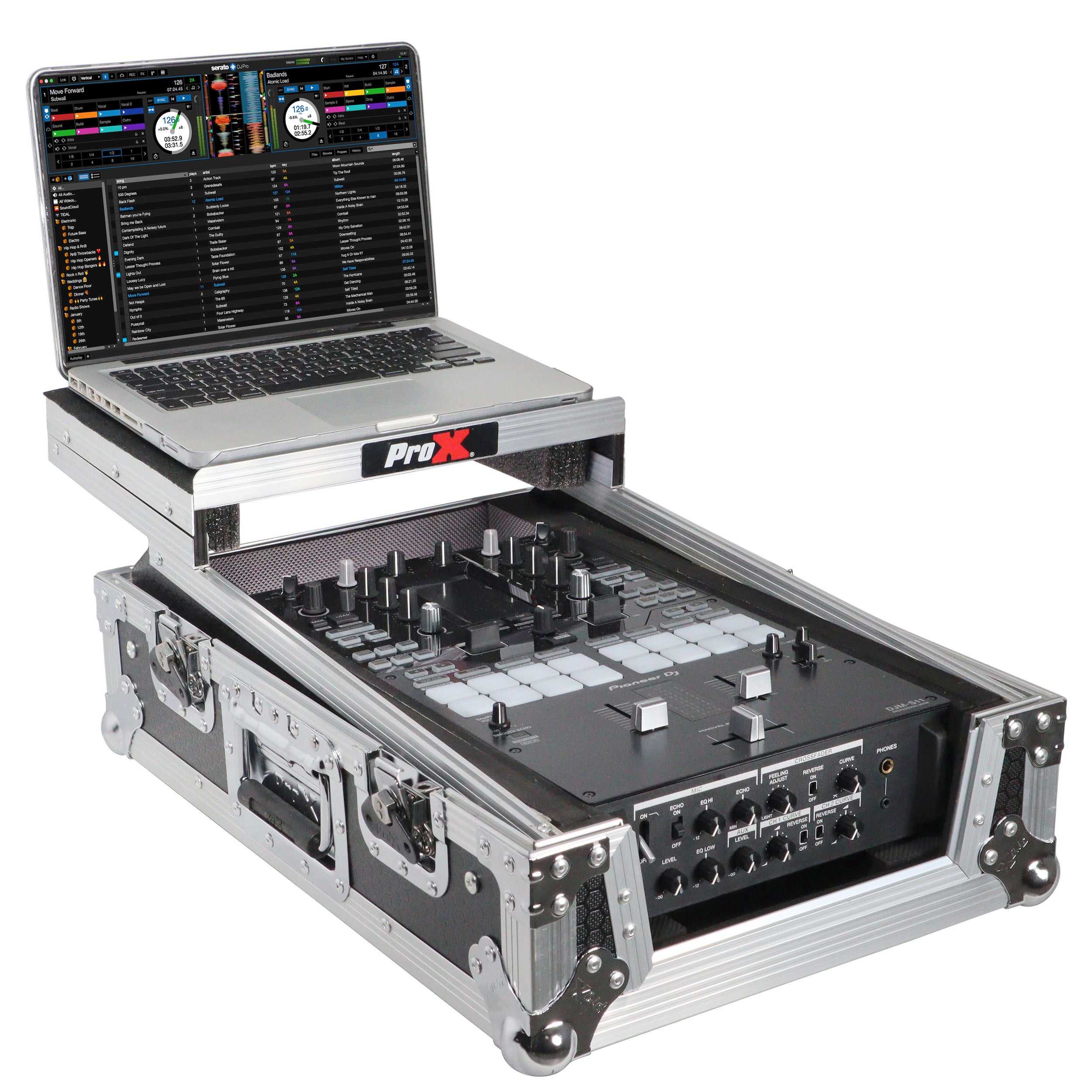 Flight Case for Pioneer DJM-S11 Mixer with Sliding Laptop Shelf