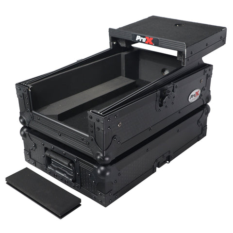 ATA Flight Style Road Case for Pioneer DJM-S7 DJM-S9 DJ Mixer with Laptop Shelf Black Finish