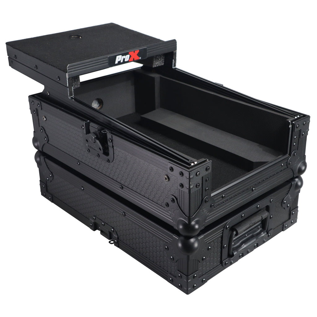 ATA Flight Style Road Case for Pioneer DJM-S7 DJM-S9 DJ Mixer with Laptop Shelf Black Finish