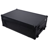 Flight Style Road Case For Pioneer DDJ-FLX10 or DDJ-GRV6 DJ Controller with Laptop Shelf 2U Rack Space Wheels - Black Finish