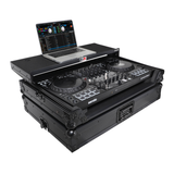 Pioneer DDJ-FLX10 or DDJ-GRV6 with Sliding Laptop Shelf ATA Flight Style Road Case Black Finish Slim Case