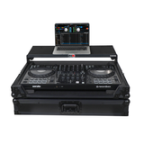 Pioneer DDJ-FLX10 or DDJ-GRV6 with Sliding Laptop Shelf ATA Flight Style Road Case Black Finish Slim Case