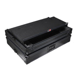 Pioneer DDJ-FLX10 or DDJ-GRV6 with Sliding Laptop Shelf ATA Flight Style Road Case Black Finish Slim Case