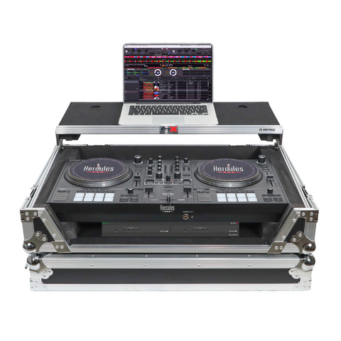 ATA Flight Road Case For Hercules T7 Inpulse Controller with Laptop Shelf 1U Rack Space and Wheels