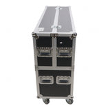 Flat Panel LCD-LED-Plasma Monitor Road Case Holds Two 43"-50" TVs Adjustable Case W-4 Inch Casters