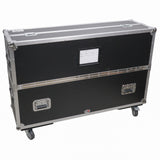 Flat Panel LCD-LED-Plasma Monitor Road Case Holds Two 43"-50" TVs Adjustable Case W-4 Inch Casters