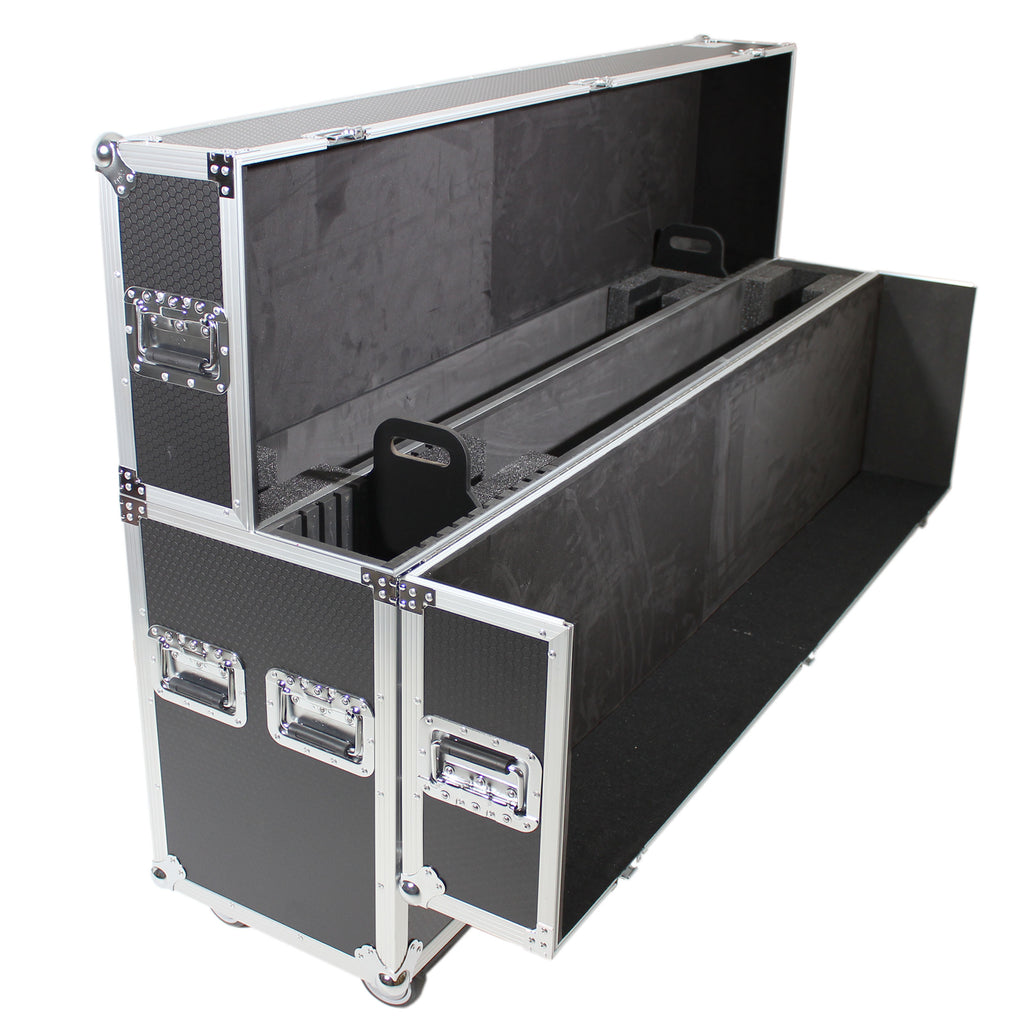 Universal Case for Flat Panel Monitor LED-LCD-Plasma TV Dual 55" to 70" Adjustable Flight Case W-4 Inch Casters