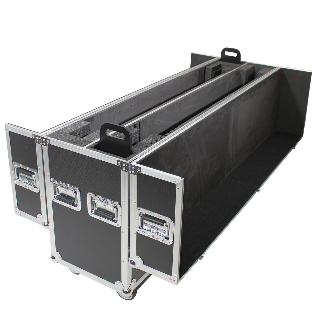 Universal Case for Flat Panel Monitor LED-LCD-Plasma TV Dual 55" to 70" Adjustable Flight Case W-4 Inch Casters