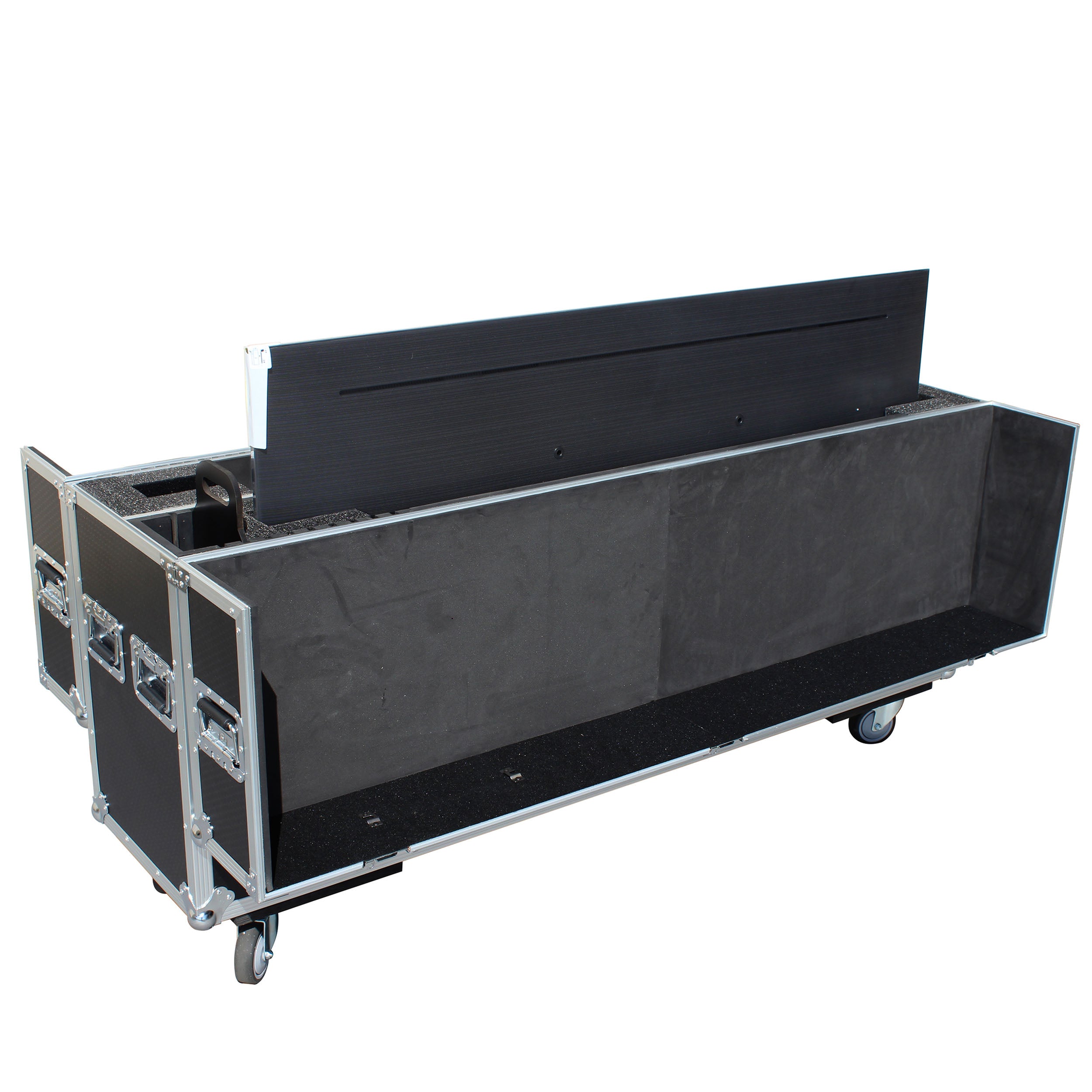 Universal Case for Flat Panel Monitor LED-LCD-Plasma TV Dual 55" to 70" Adjustable Flight Case W-4 Inch Casters