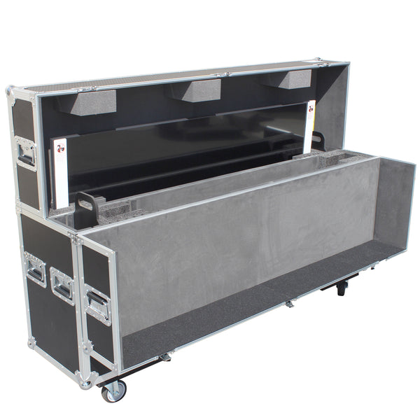 Universal Case for Flat Panel Monitor LED-LCD-Plasma TV Dual 55" to 70" Adjustable Flight Case W-4 Inch Casters
