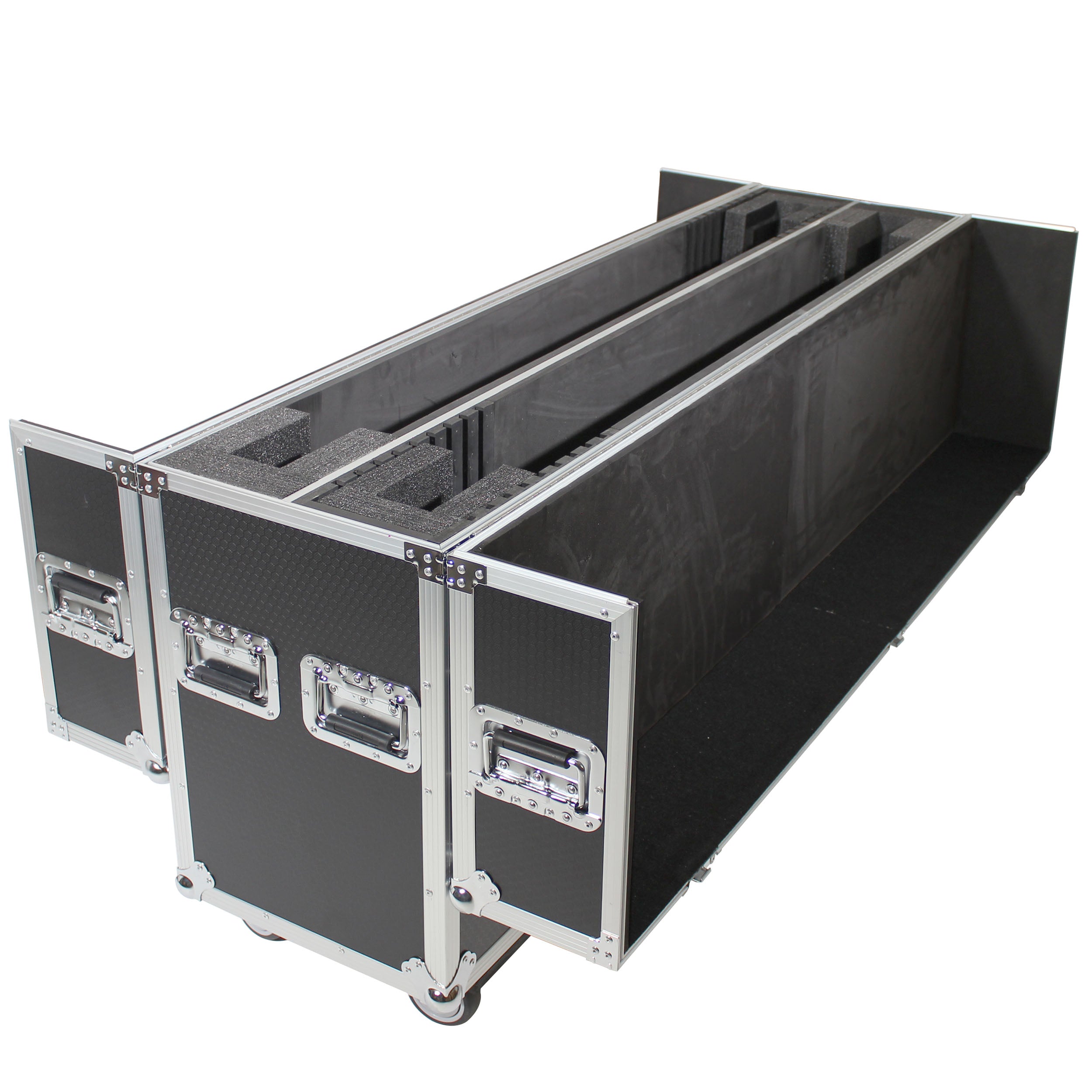 Universal Case for Flat Panel Monitor LED-LCD-Plasma TV Dual 55" to 70" Adjustable Flight Case W-4 Inch Casters