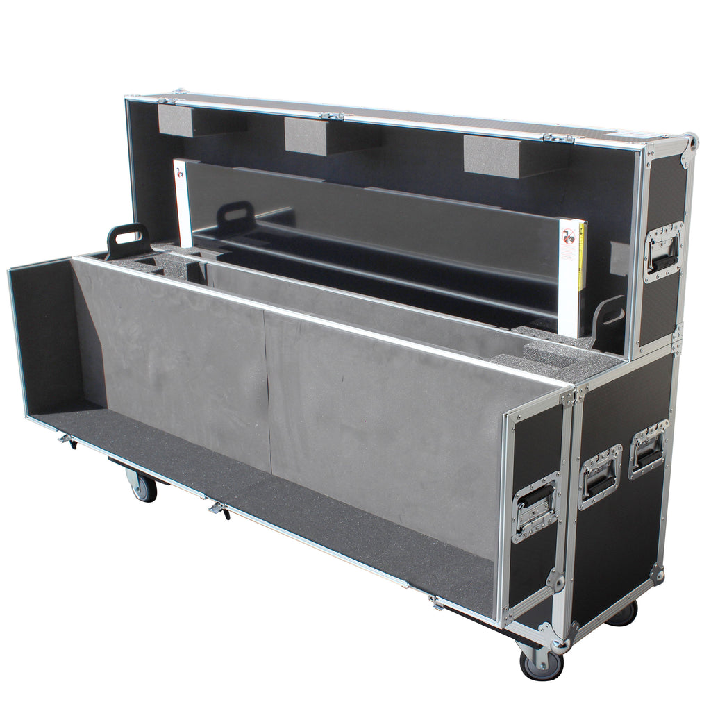 Universal Case for Flat Panel Monitor LED-LCD-Plasma TV Dual 55" to 70" Adjustable Flight Case W-4 Inch Casters