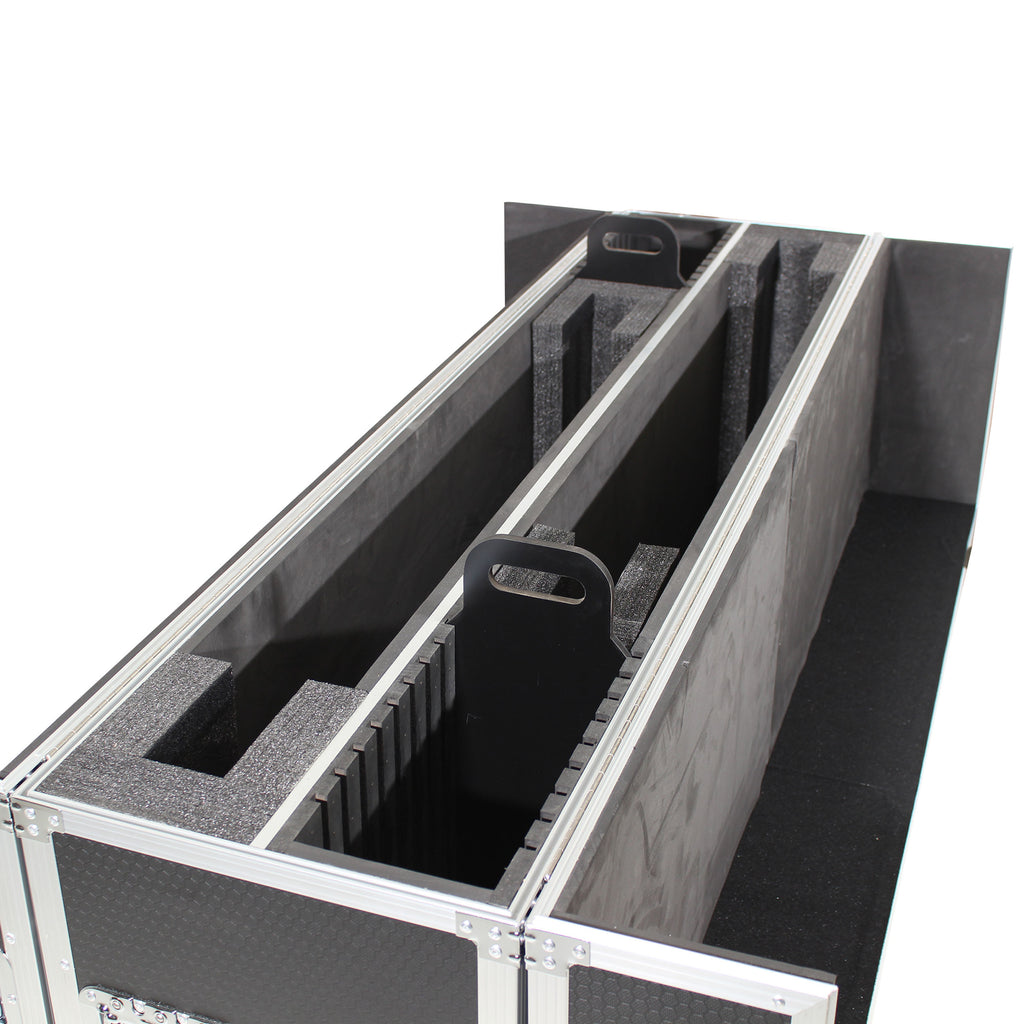 Universal Case for Flat Panel Monitor LED-LCD-Plasma TV Dual 55" to 70" Adjustable Flight Case W-4 Inch Casters