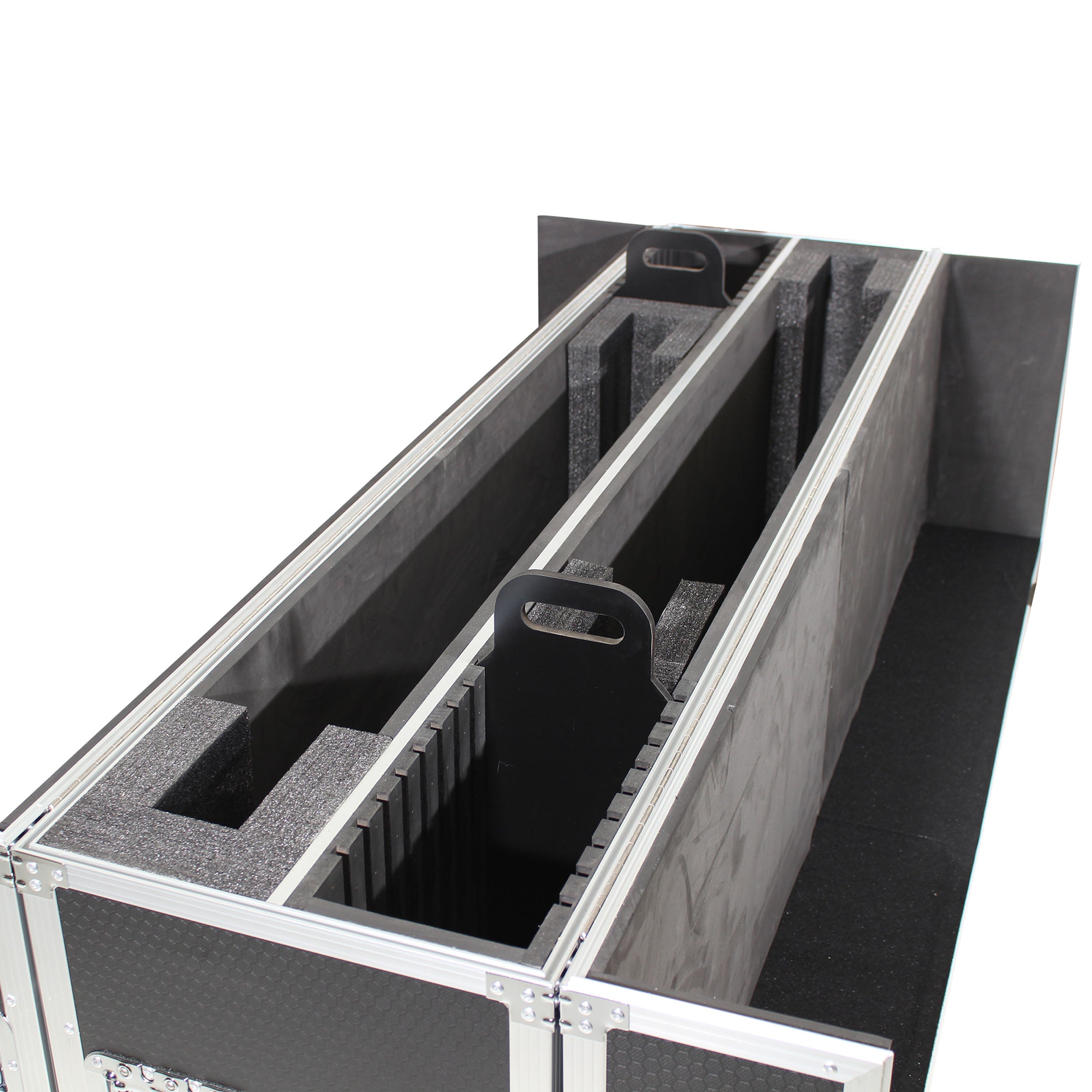 Universal Case for Flat Panel Monitor LED-LCD-Plasma TV Dual 55" to 70" Adjustable Flight Case W-4 Inch Casters