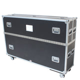 Universal Case for Flat Panel Monitor LED-LCD-Plasma TV Dual 55" to 70" Adjustable Flight Case W-4 Inch Casters