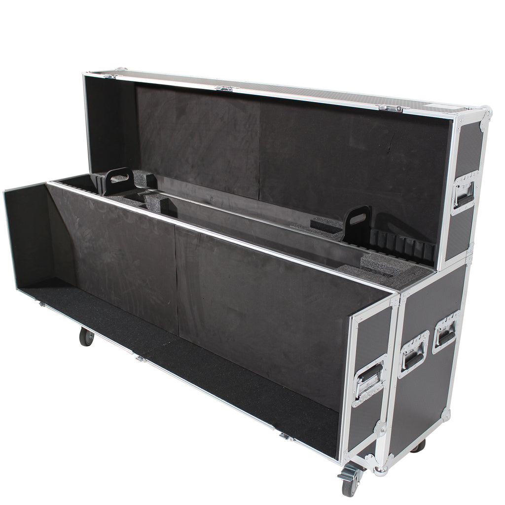 Universal Case for Flat Panel Monitor LED-LCD-Plasma TV Dual 55" to 70" Adjustable Flight Case W-4 Inch Casters