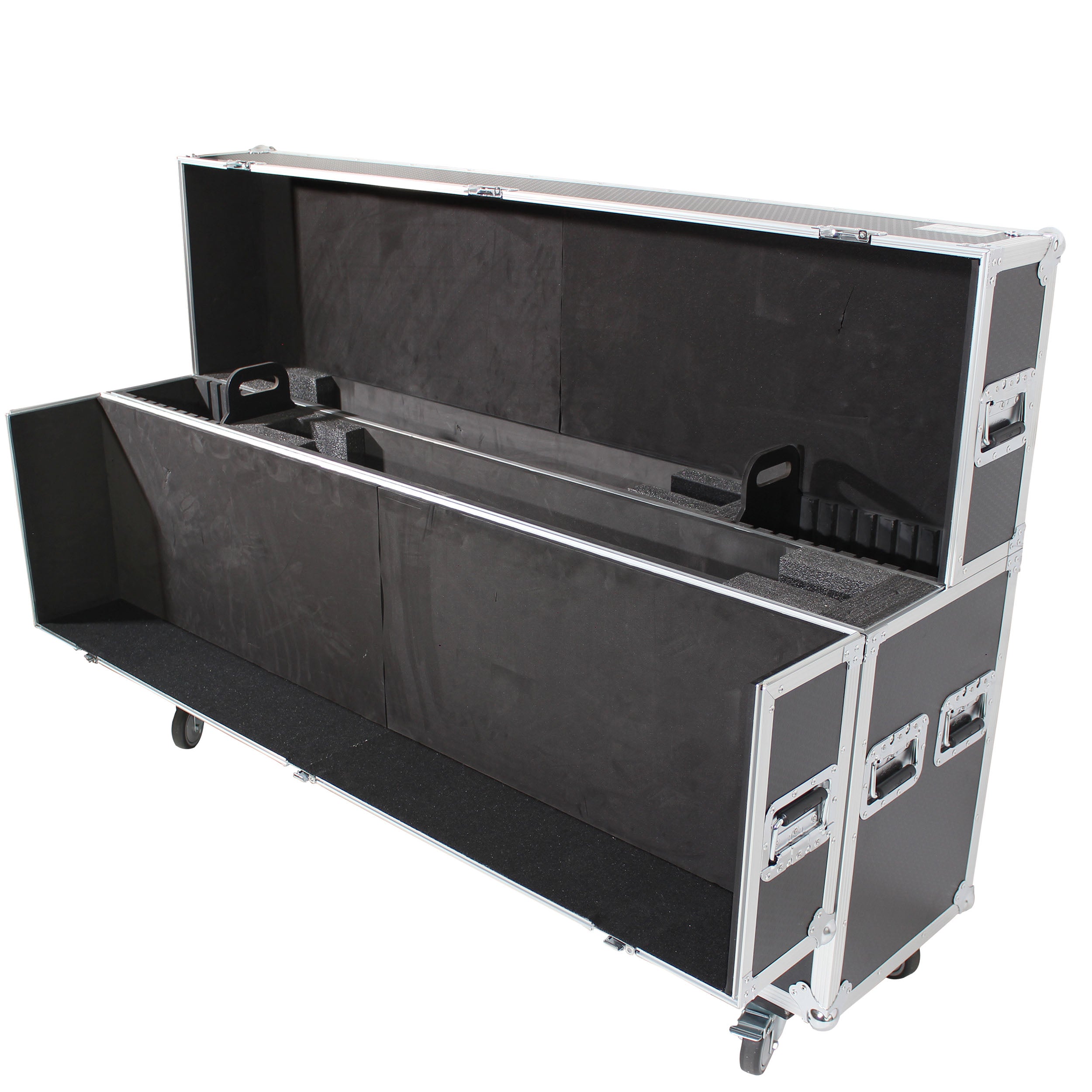 Universal Case for Flat Panel Monitor LED-LCD-Plasma TV Dual 55" to 70" Adjustable Flight Case W-4 Inch Casters