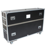 Universal Case for Flat Panel Monitor LED-LCD-Plasma TV Dual 55" to 70" Adjustable Flight Case W-4 Inch Casters