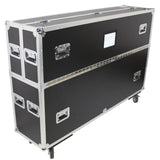 Universal Case for Flat Panel Monitor LED-LCD-Plasma TV Dual 55" to 70" Adjustable Flight Case W-4 Inch Casters