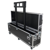 Motorized Universal Case For Flat Panel Monitor LED LCD TV Dual 80" to 90" Flight Case W 4" Casters