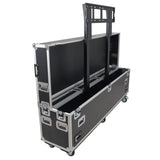 Motorized Universal Case For Flat Panel Monitor LED LCD TV Dual 80" to 90" Flight Case W 4" Casters